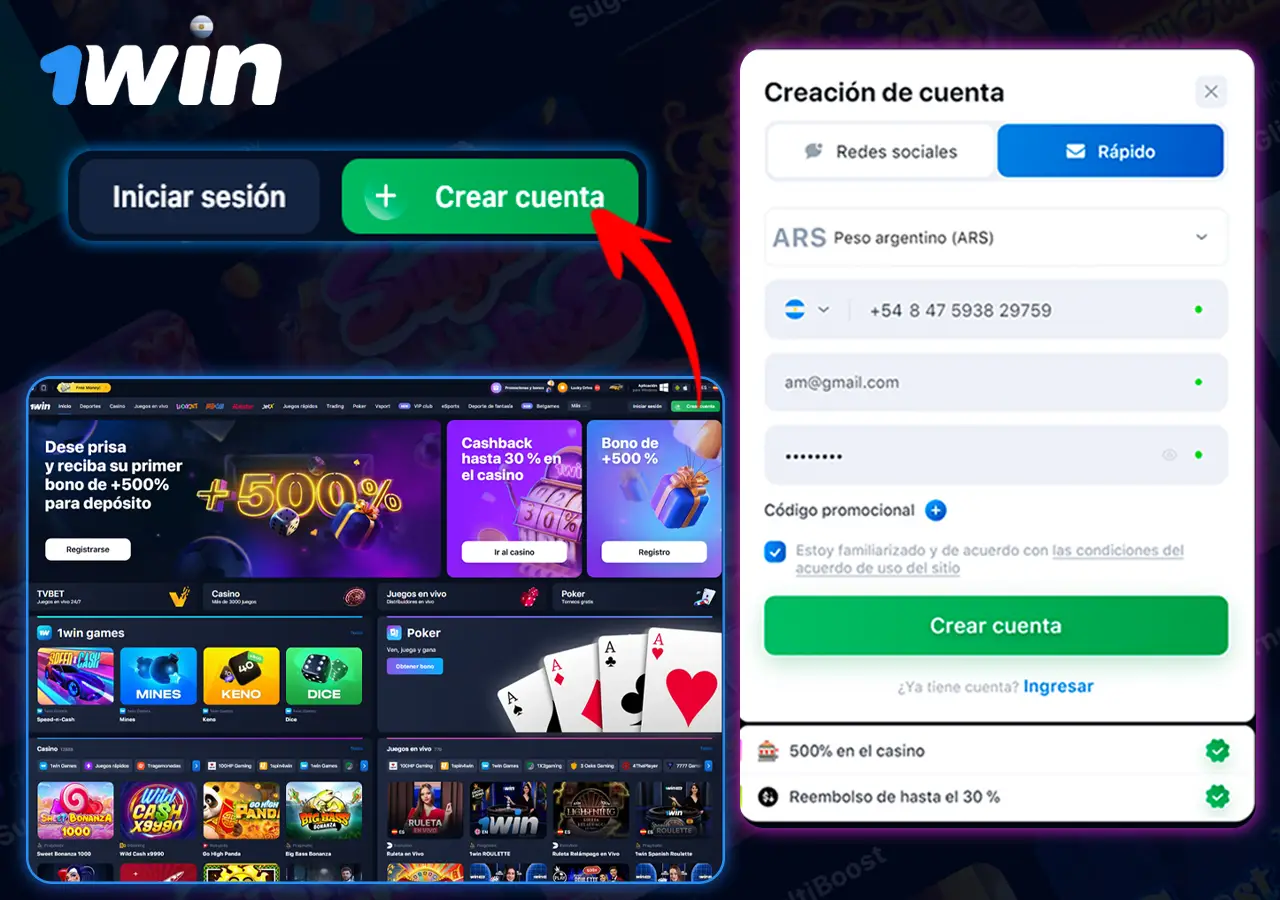 Comienza en 1Win Argentina: regístrate y disfruta de apuestas rápidas y seguras.
