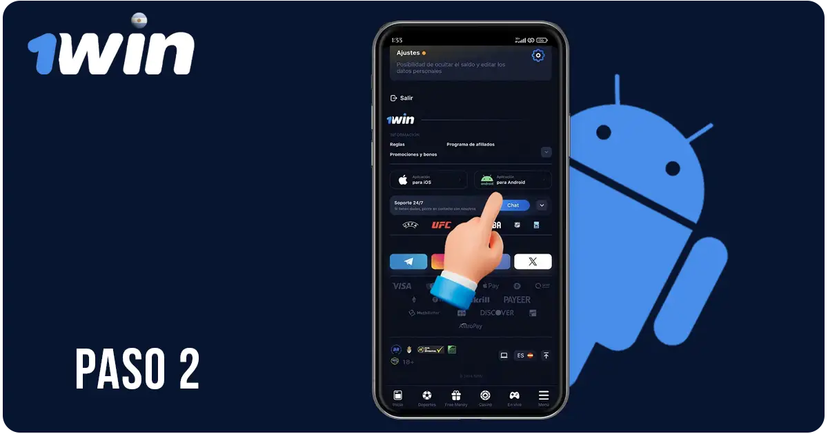 Descargar 1Win Argentina Para Android Paso 2